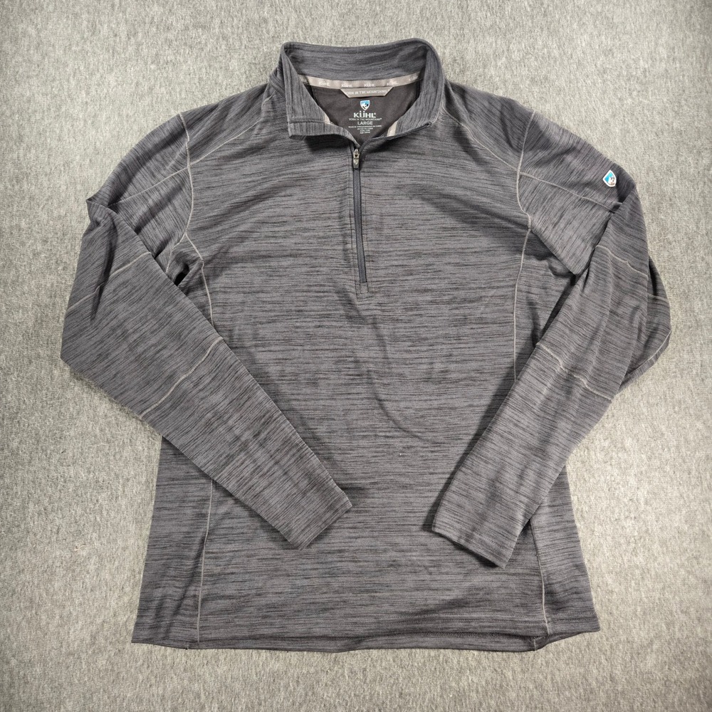 KUHL Alloy 1/4 Zip Mens Large Gray Space Dye Activewear Hiking Style 3118 - Picture 1 of 9